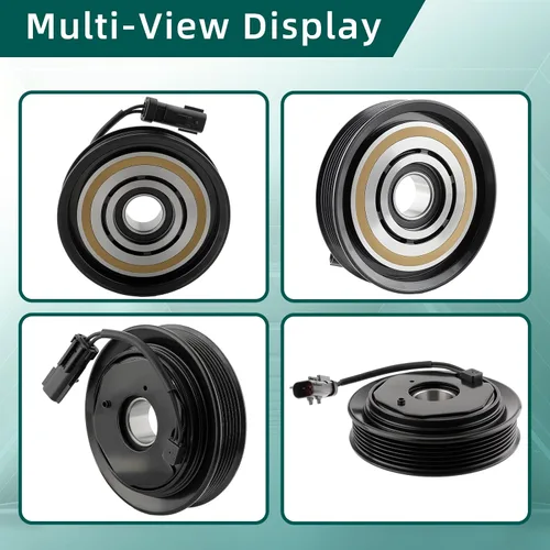 Miniatura 5 de AUTOKAY Kit de ensamblaje de embrague del compresor de CA compatible con Dodge Dakota 6 CYL 3.7L 8 CYL 4.7L 2004-2007 10S17C 55056435AB
