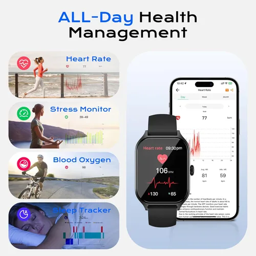 Miniatura 5 de ChatGPT - Reloj inteligente de traducción AI, pantalla AMOLED, reloj de fitness, relojes para hombres y mujeres, aleación de titanio IP68