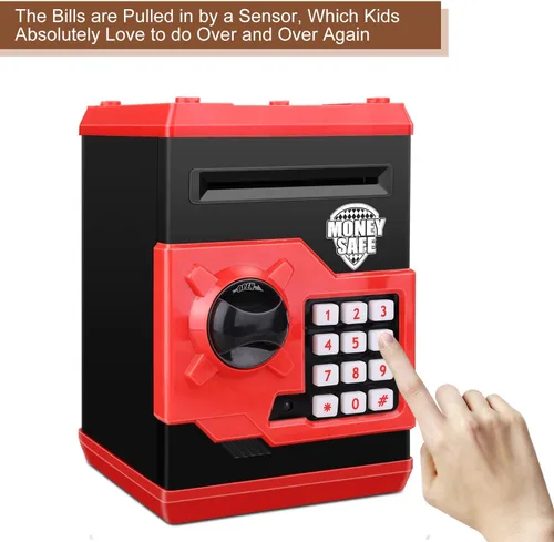 Miniatura 4 de Alcancía Electrónica de Cajero Automático con Contraseña de Dibujos Animados Lata de Monedas de Efectivo Puede Desplazar Automáticamente Billetes