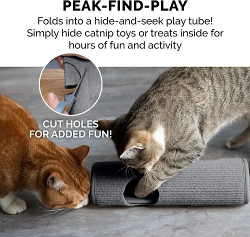 Miniatura 8 de Furhaven Funda para poste rascador envolvente para gatos de interior, se adapta a postes de hasta 3.5 pulgadas de diámetro, duradera y menos