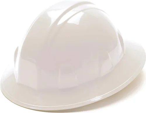 Pyramex Safety SL Series Full Brim Hard Hat 4-Point Ratchet Suspension Blanco