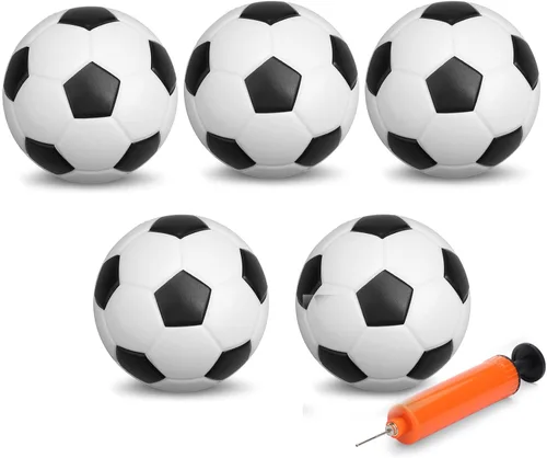 Umnodobn Juego de 5 pelotas de fútbol de 6 pulgadas con bomba Blanco