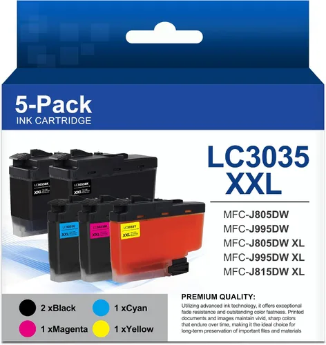Miniatura 8 de MOLIMER LC3035 BK/C/M/Y - Juego de 4 cartuchos de tinta compatibles con Brother LC3035XXL LC3035BK, LC3035C, LC3035M, LC3035Y Juego de cartuchos