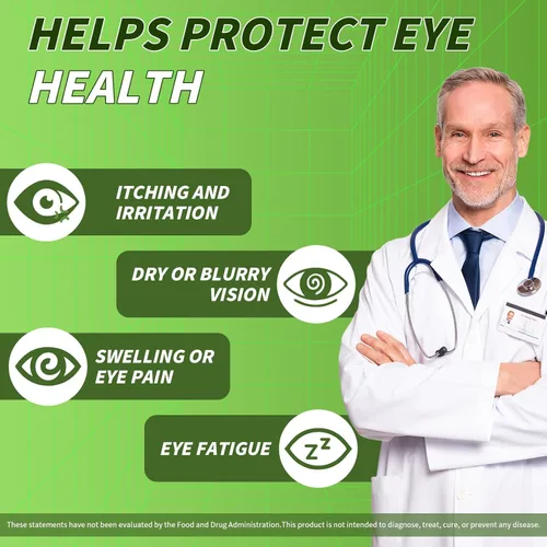 Miniatura 6 de Suplemento de vitaminas oculares de luteína para adultos, 90 cápsulas, apoya la salud ocular con zeaxantina, zinc, vitaminas C y E, fórmula vegana