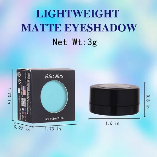 Miniatura 6 de MEICOLY Sombra de ojos azul claro, sombra de ojos mate en polvo prensado turquesa intensa, sombra azul turquesa para Halloween, maquillaje pitufo