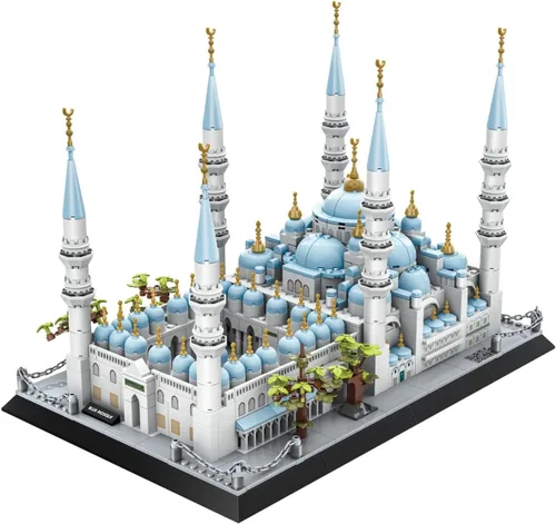 Juego de construcción de 1129 piezas de Mezquita Azul de Estambul, modelo arquitectónico mundial, juguete coleccionable para niños y adultos