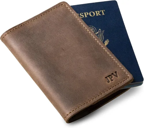 Miniatura 3 de PEGAI DeKalb - Funda de cuero personalizada para pasaporte, artículos esenciales de viaje, 100% suave al tacto, estilo rústico, imprescindible