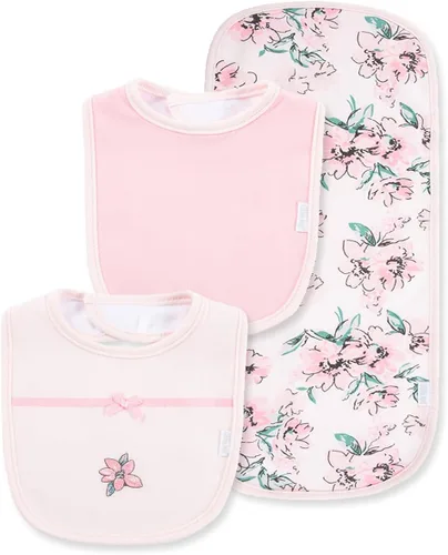 Miniatura 13 de Little Me Clothes for Baby Boys’ and Girls’ 2 Bibs and 1 Burp Cloth Set, Soft Cotton Feeding Essentials with Velcro Closures
