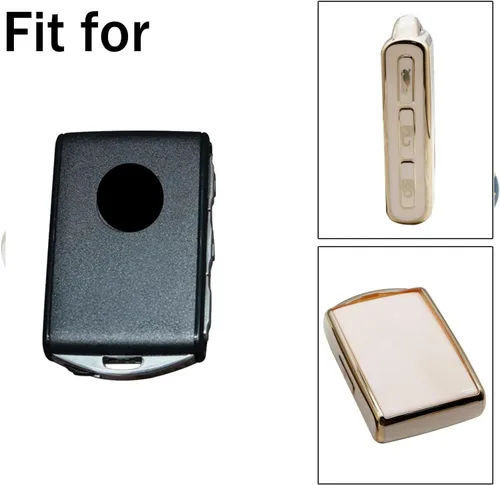 Miniatura 2 de 2 fundas para llavero Volvo XC90 XC60 S60 XC40 sin llave, protector de llave de cubierta completa, TPU a la moda, borde dorado (blanco gris)