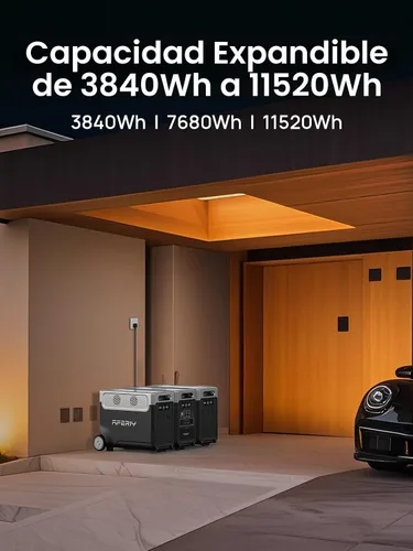 Miniatura 6 de AFERIY Estación de energía portátil de 3840Wh, tomas de corriente alterna de 120V x 5, carga rápida de 2.5H, estación de energía de batería LiFePO4