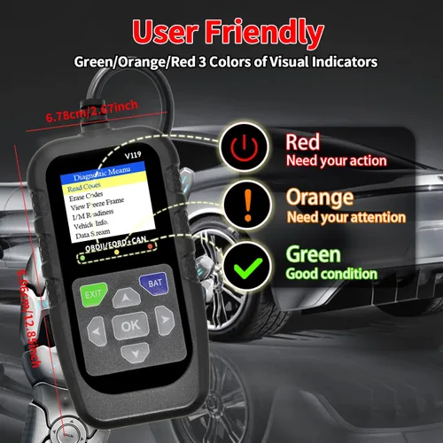 Miniatura 3 de Herramienta de diagnóstico OBD2 para coche, lector de código, probador de voltaje, código de falla de la luz de motor, OBD2/EOBD para vehículos