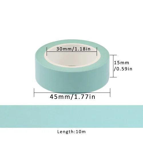 Miniatura 6 de NatSumeBasics Cinta Washi Pastel Verde Menta Sólido, 2 unidades de 32 pies, cinta adhesiva decorativa autoadhesiva para decoración de embalajes