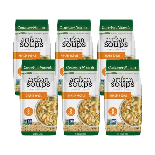 Miniatura 17 de Canterbury Naturals Mezcla de sopa artesanal, mezcla de sopa de fideos con pollo, sin OMG, hace 8 porciones, bolsa de 6.5 onzas (paquete de 3)