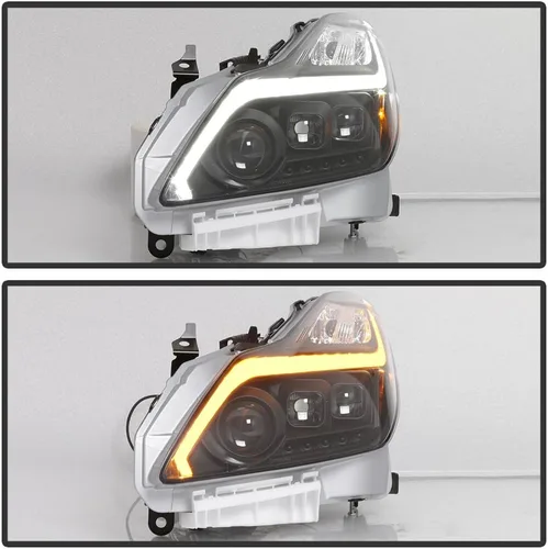 Miniatura 2 de ACANII - Para faros LED negros tipo Switchback con señal secuencial 2008-2015 G37 Q60 Coupe, lado del conductor y del pasajero