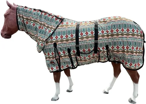 Miniatura 123 de HILASON Hoja de mosca de caballo con protección UV, malla transpirable, mosquito, primavera, alfombra de caballo de verano, alfombra de mosca