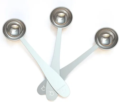 Miniatura 4 de Apace Living Juego de 3 cucharas medidoras de acero inoxidable para té de hojas sueltas, café y más (M, oro rosa)