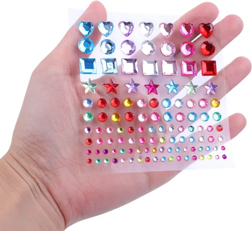 Miniatura 4 de selizo - Calcomanías autoadhesivas de diamantes de imitación, 1368 piezas de gemas para manualidades, joyas para la cara, calcomanías de diamantes