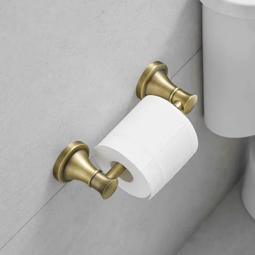 Miniatura 2 de RUMOSE Toilet Paper Roll Holder Bathroom Flexible Pivoting Tissue Handle on Wall Mounted Antique Brass Rustproof Toilet Tissue Roll Holder,Stainless