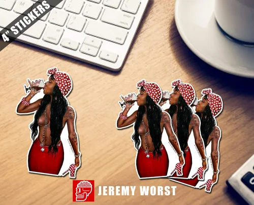 Miniatura 5 de JEREMY WORST " Sexy Urban and Music wall art " by Jeremy Worst Posters Canvases Decor Urban Culture Painting Woman Drinking Wine Whiskey Gifts