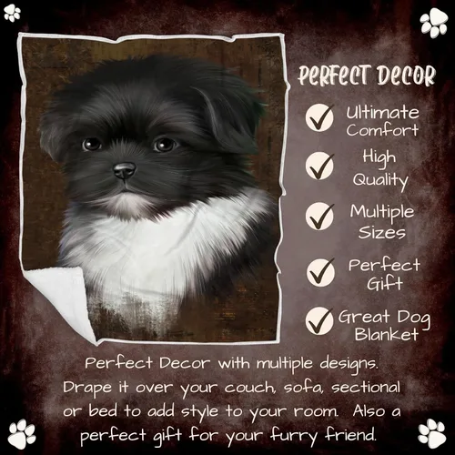 Miniatura 4 de Rustic Shih Tzu Dog Blanket - Lightweight Super Soft Cozy and Durable Bed Blanket - Animal Theme Fuzzy Blanket for Sofa Bed Couch Luxury Soft