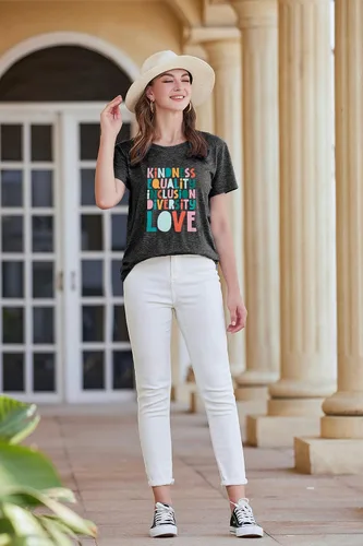 Miniatura 4 de Camiseta con texto en inglés "Kindness Teacher" para mujer, camiseta de educación especial para profesores, vida y amor, camiseta inspiradora
