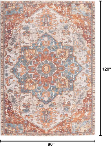 Miniatura 362 de GLN Rugs Traditional Collection - Alfombra de felpilla lavable a máquina, tradicional lavable, antideslizante, alfombra de felpilla de pelo corto