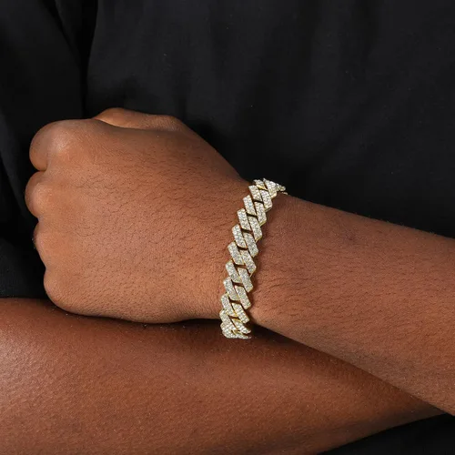 Miniatura 5 de Saintda Pulsera de eslabones cubanos para hombres y mujeres, pulseras de plataorooro rosa, pulsera cubana de Miami, joyería de hip hop, regalo