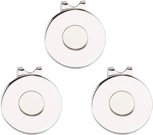 Clips magnéticos para sombrero de golf, soporte de marcador de bola para guantes de golf, sombreros, bolsas, gorras, cinturón de visera Plateado_3PCS