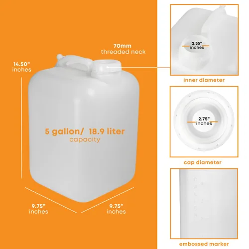 Miniatura 3 de Hedpak Hedpak- Carboy de plástico de 5 galones con asa, sin BPA y grado alimenticio
