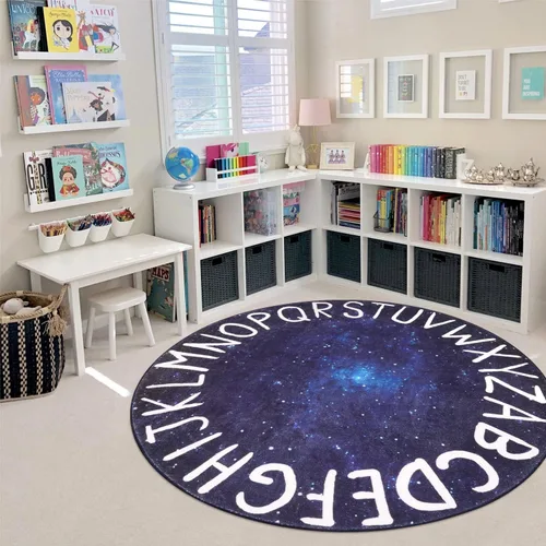 Miniatura 20 de LIVEBOX ABC Play Room - Alfombra redonda para niños, alfombra grande y colorida para guardería, alfombra de área de arcoíris para aula, alfombras