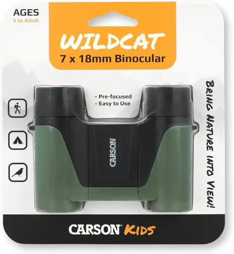 Miniatura 9 de Carson Wild Cat Series - Prismáticos sin enfoque de 0.276 x 0.709 in para niños, binoculares educativos para niños a partir de 5 años, regalo al