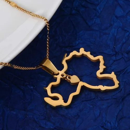 Miniatura 2 de Collar con colgante de mapa de Venezuela de acero inoxidable