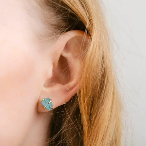 Miniatura 11 de Pendientes de tuerca de piedra preciosa cruda, idea de regalo para el día de la madre, graduación, moda de verano