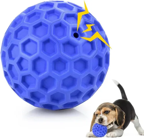 Miniatura 12 de DISSKNIC Pelotas chirriantes indestructibles para perros, juguetes interactivos para perros masticadores agresivos, razas grandes para aliviar