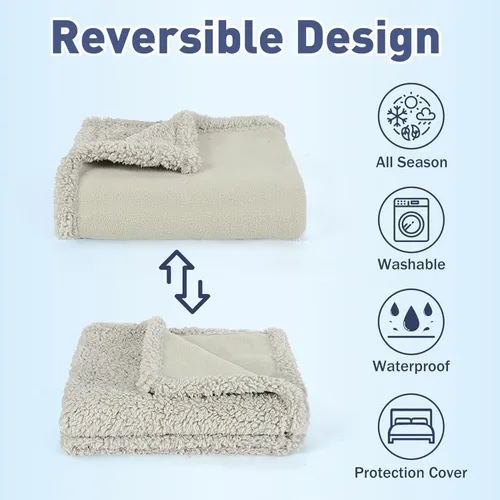 Miniatura 2 de Kritter Planet - Manta impermeable y a prueba de orina para perros grandes; manta suave, reversible y a prueba de líquidos para proteger el sofá