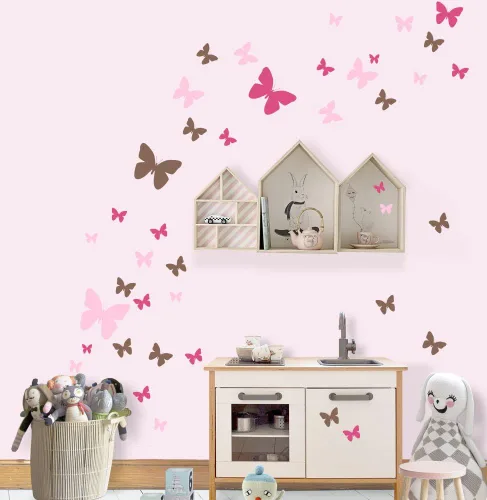 Miniatura 4 de Calcomanías de pared de mariposas para adolescentes y niñas, calcomanías de pared para dormitorio, decoración de habitación de niños, decoración