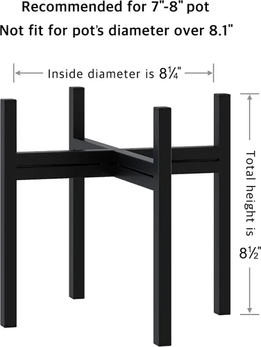 Miniatura 2 de FaithLand Soporte para plantas de mediados de siglo para interiores y exteriores (sin maceta de 8 pulgadas), soporte de metal para macetas, soporte