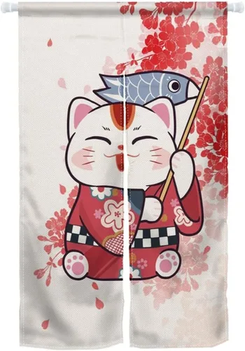 Miniatura 10 de Cortina de Puerta de Pintura Tradicional China, Bambú Azul, Noren Japonés Partición de Dormitorio Divisor de Cocina Decoración de Puerta de Baño