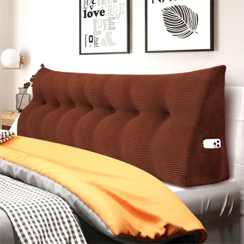 Miniatura 52 de Almohada de cuña gruesa de 14 libras tamaño King para cabecero, posicionador de cuerpo, almohada de lectura triangular para sentarse en la cama