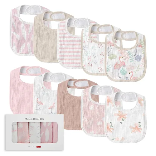 Miniatura 10 de Baberos de Muselina para Bebés que Babean para Niños y Niñas Unisex, Paquete de 6 Baberos de Bebé de Algodón Suave para Dentición y Babeo, Regalo