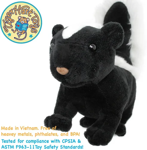 Miniatura 5 de TigerHart Seymour The Skunk - Peluche de 8 pulgadas de largo (medida de cola no incluida)