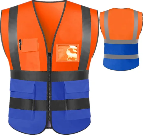 Miniatura 8 de Chaleco de seguridad reflectante personalizado de alta visibilidad chaleco de seguridad para hombres y mujeres, ropa de trabajo de construcción