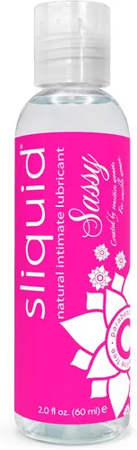 Sliquid Sassy - Lubricante a base de agua, gel grueso y duradero, lubricante natural para mujeres/hombres/parejas, sin perfume, 2 onzas líquidas
