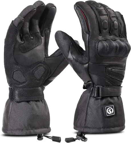 DAY WOLF Calentados para Hombres y Mujeres, Guantes de Motocicleta con Calefacción con Batería Recargable de 7.4V 2200MAH Impermeables Resistentes