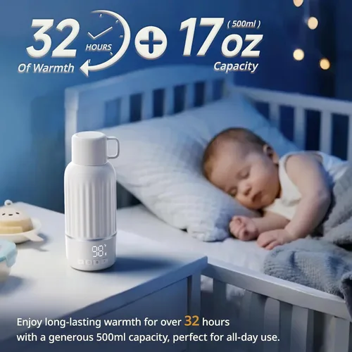 Miniatura 3 de Snow Bear Calentador de biberones portátil para viajes, calentamiento rápido en 2.5 minutos para leche materna, batería de 10200 mAh con pantalla M2