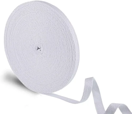 Miniatura 8 de WILLBOND - Cinta de sarga de 100 % algodón, 1/2 pulgada x 25 yardas, cinta de costura de espiga natural para manualidades, envoltura de regalos