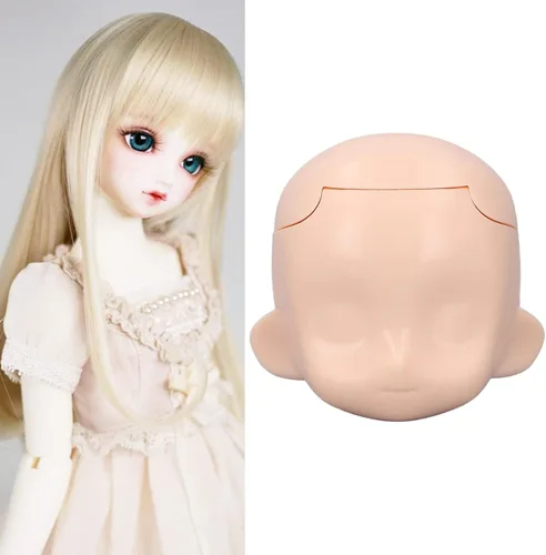 Miniatura 9 de Cabeza de muñeca en blanco, cabeza de muñeca articulada de silicona de repuesto, exquisita para muñeca articulada de bola de 1/12 (blanco normal)