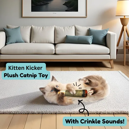 Miniatura 3 de Nestpark Juguete para gatos con hierba gatera Doobie - Pateador de gatitos crujiente con hierba gatera extra fuerte - Juguete interactivo divertido