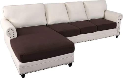 Miniatura 17 de MIFXIN Fundas para sofá modular, 3 piezas, funda de asiento de sofá de terciopelo elástico en forma de L, funda de cojín separada, protector