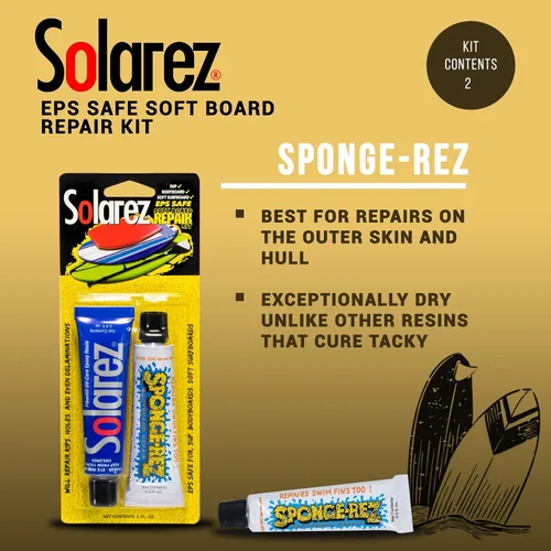 Miniatura 6 de SOLAREZ Kit de reparación de tablas suaves de curado UV EPS-Safe ~ Espuma de poliestireno y tablas de surf construidas con núcleo EPS